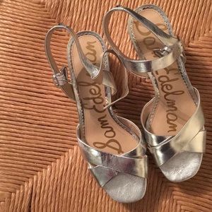 sam edelman silver platform sandal